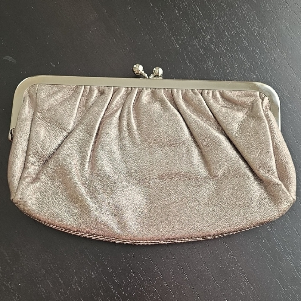 Genuine Leather Silver Clutch Bag